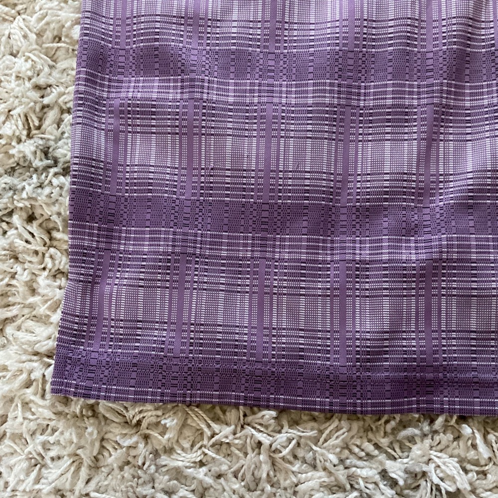 PGA Tour Mens Large Purple Plaid Textured‎ Short Sleeve Golf Polo Shirt - Picture 13 of 15